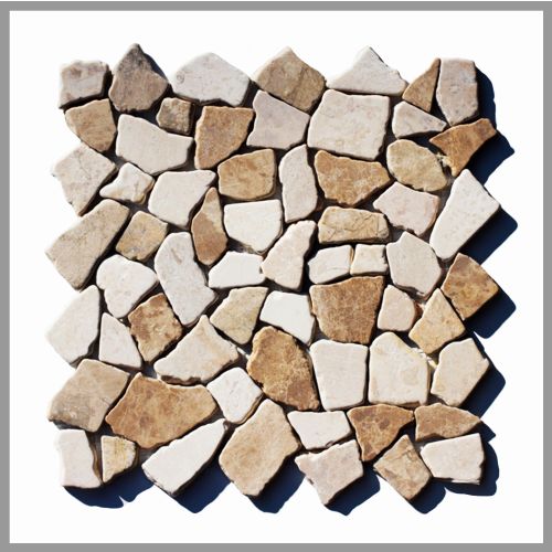 1 Mosaikfliese Mokka Weiß Naturstein Marmor - M-022 - 