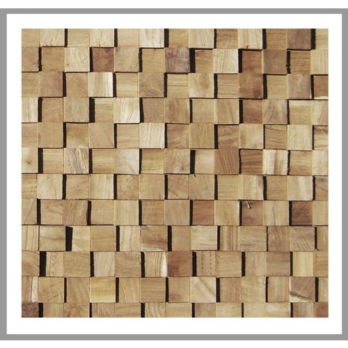 1 qm - HO-004 - Kelimutu - Wand-Design - 3D - Teak-Holz Verblender - Holz-Paneele