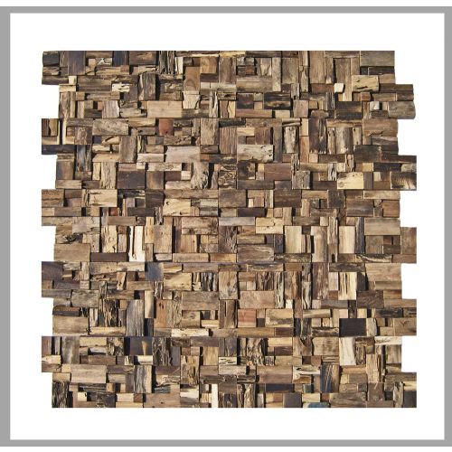 1 qm - HO-005 - Salak - Wand-Design - 3D - Teak-Holz - Verblender - Holz-Paneele - Teakholz - Wall Wood Panel