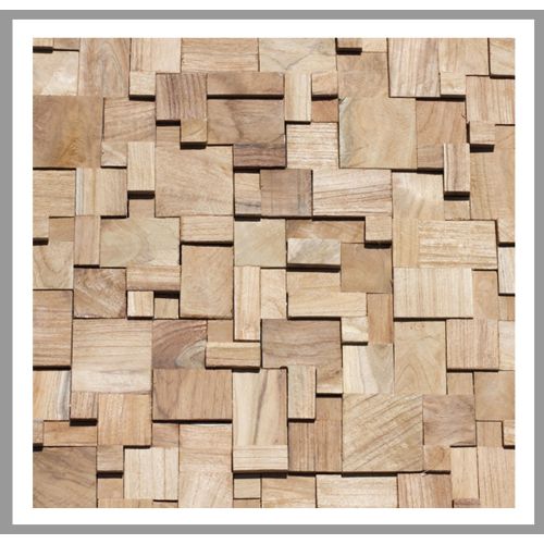 1 qm - HO-011 - Kelut - Wanddesign - Teak Holz-Mosaikfliesen - Wandverblender -