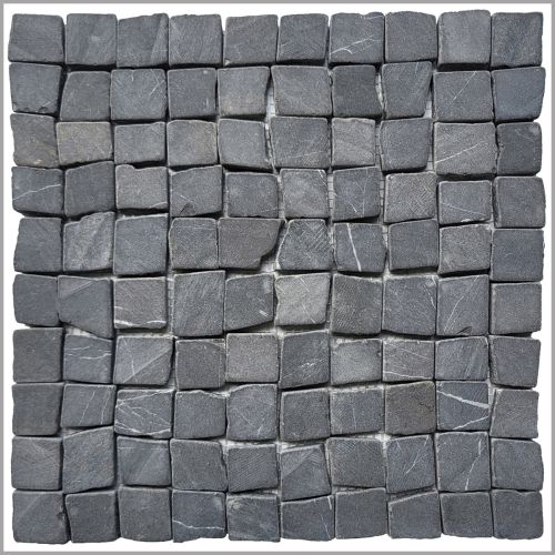 1 Mosaikfliese Grau - M-029 - Naturstein Marmor Mosaik Fliese 3 x 3 gebrochen