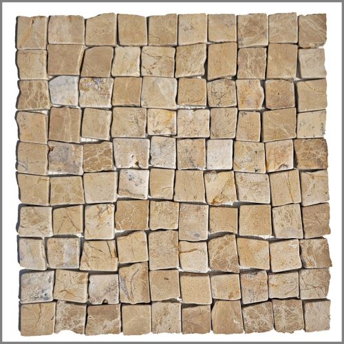 1 Mosaikfliese Mokka - M-031 - Naturstein Marmor Mosaik Fliese 3 x 3 gebrochen