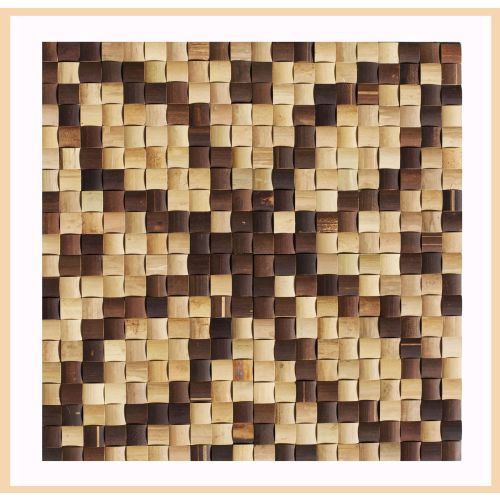 1 Rosone - BM-013 - Cerf - Bambus Mosaik - Holz-Design-Rosone - Wand-Verkleidung - Wand-Verblender - Design-Fliesen - Bamboo-Mosaic