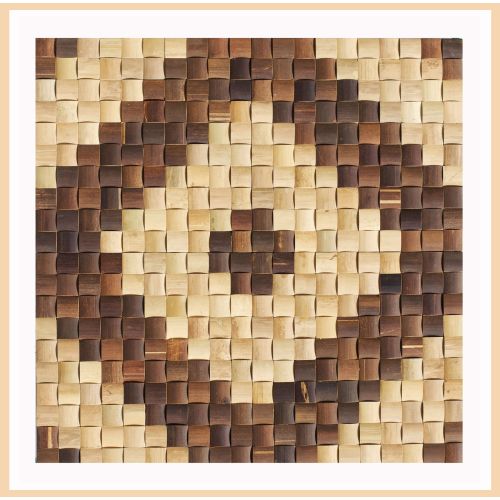 1 Rosone - BM-014 - Mnemba - Bambus Mosaik - Holz-Design-Rosone - Wand-Verkleidung - Wand-Verblender - Bamboo-Mosaic