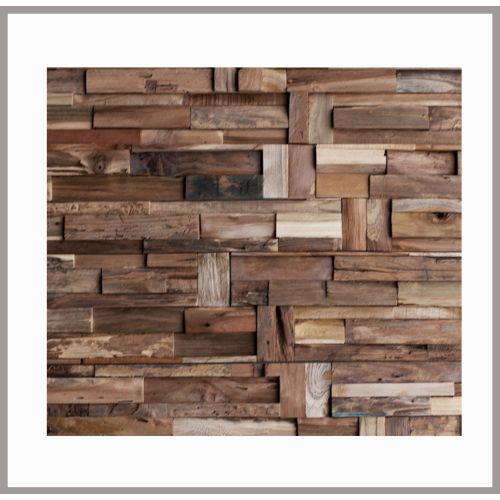 1 qm - HO-014 - Sinabung - Teak Holz - Wandverblender - Holz-Design - Holzverkleidung - Wandverkleidung -