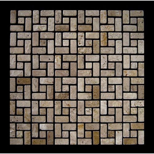 1 Fliese - NS-SLMM001-035-T3J - Travertin - Mosaik - Fliesen - Naturstein - Wand-Design - Boden-Design