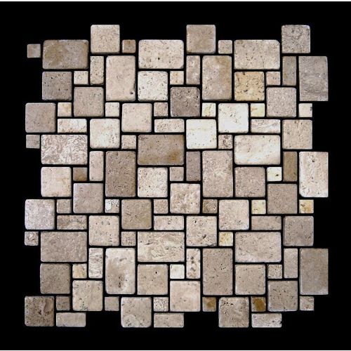 1 Fliese - NS-SLMM001-171-TJ - Travertin - Mosaik - Fliesen - Naturstein - Wand-Design - Boden-Design