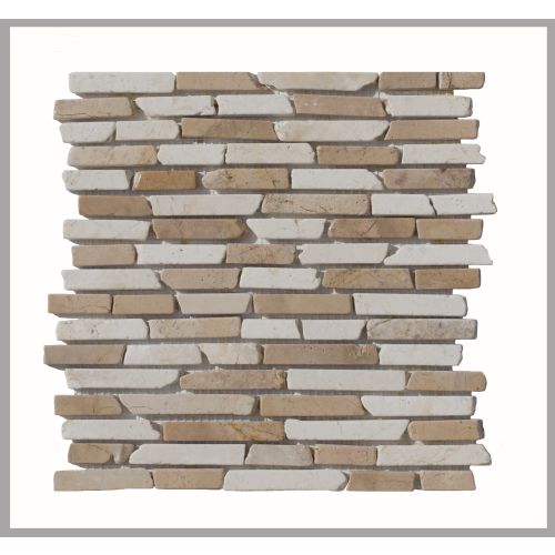 1 Mosaikfliese - ST-444 - Mosaikfliesen - Naturstein - Fliesen - Marmor - Wand Design - Natural Stone Wall Cladding