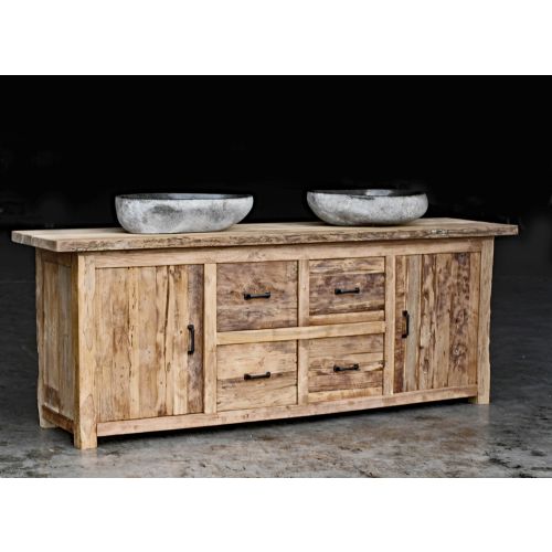 A-004 Handgefertigtes Möbelstück aus recyceltem Teakholz – Vielseitiger Schrank, Sideboard oder Waschtisch