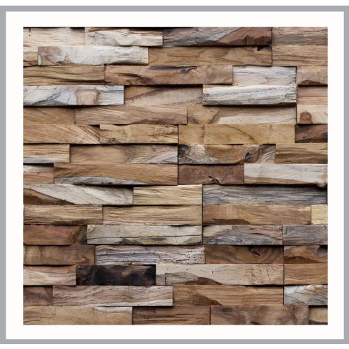 1 qm - HO-018 - Teakholz - Wandverblender - Holz-Design - Wandverkleidung Holz - Wall Wood Panel